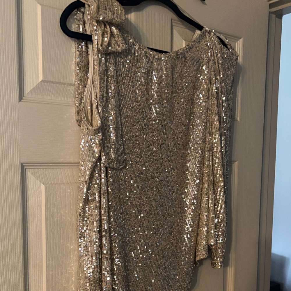 CeCe Silver Sequin Blouse